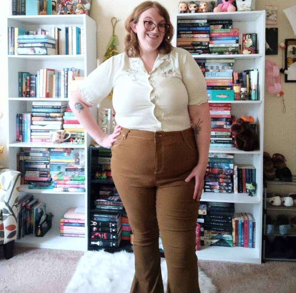 Unique Vintage Brown Flare Pants